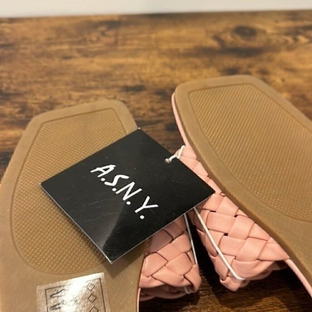 Blush pink woven slide on sandals size 8 women NWT - Picture 6 of 6